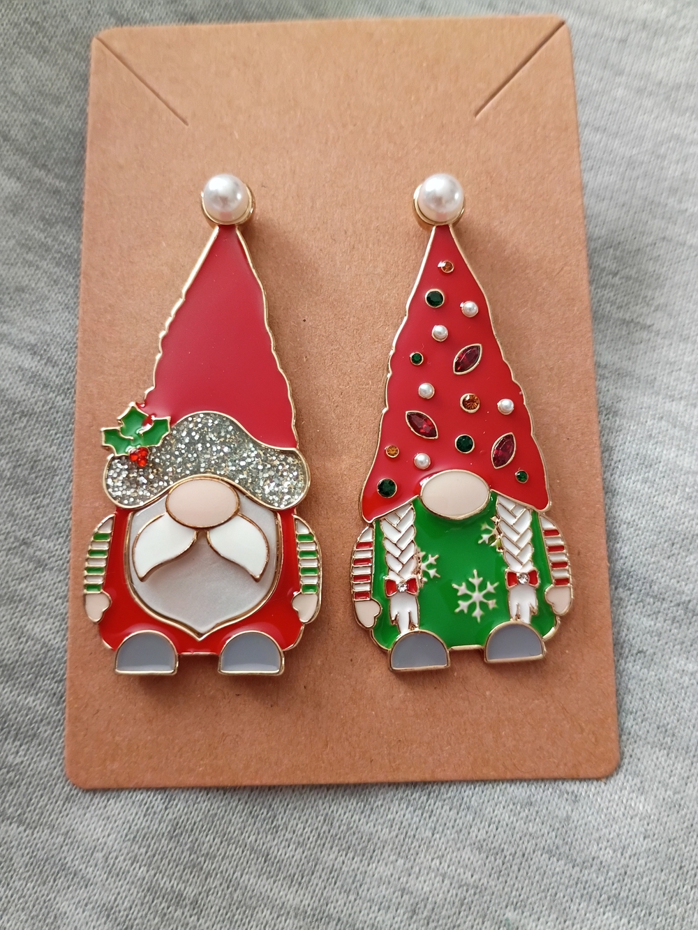 ✨ Holiday Gnome Earrings - Red & Green